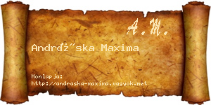 Andráska Maxima névjegykártya